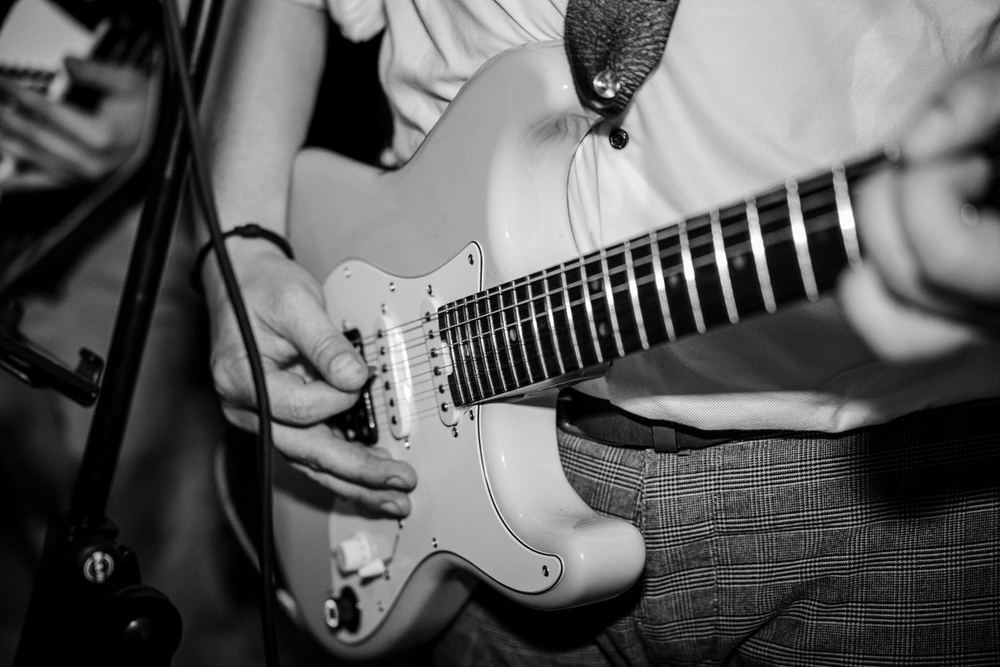 Nahaufnahme einer E-Gitarre